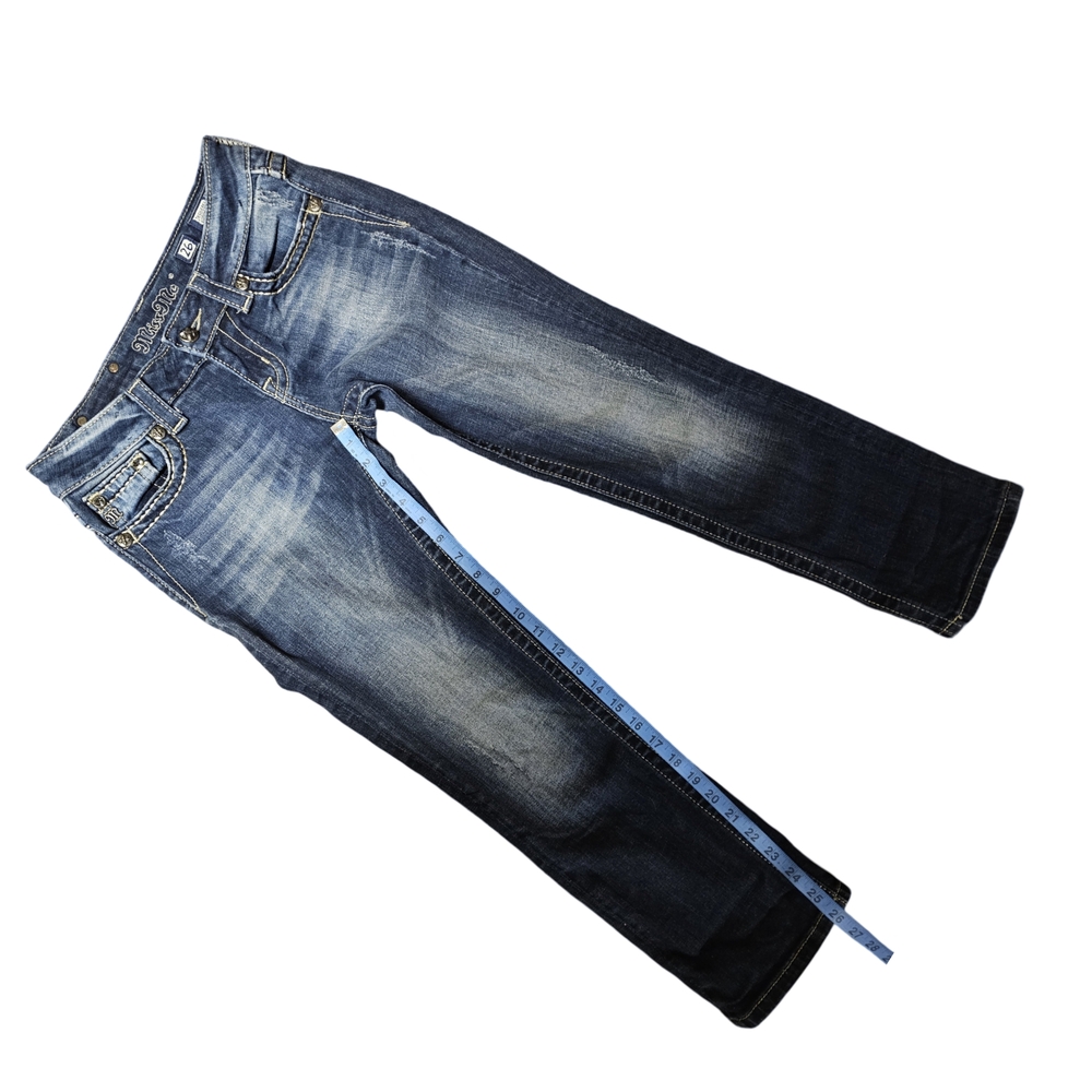 Miss Me Blue Ankle Cropped Jeans with Detailed Craftsmanship - Picture 8 of 8